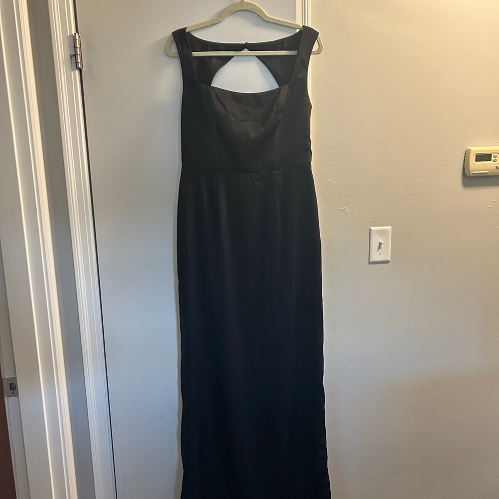 Azazie Black Sleeveless Cutout Evening Dress
